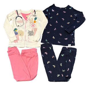 **Bundle** GAP Kids Pajama Set Unicorns and Veterinarian Doctor Size 3Y and 4Y